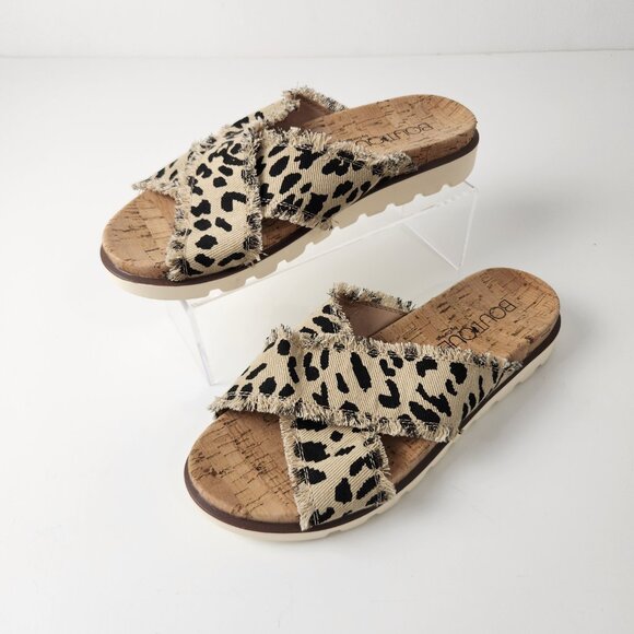 Boutique By Corkys Sandals Womens 9 Leopard Print Slip On Western Distressed - Picture 10 of 10